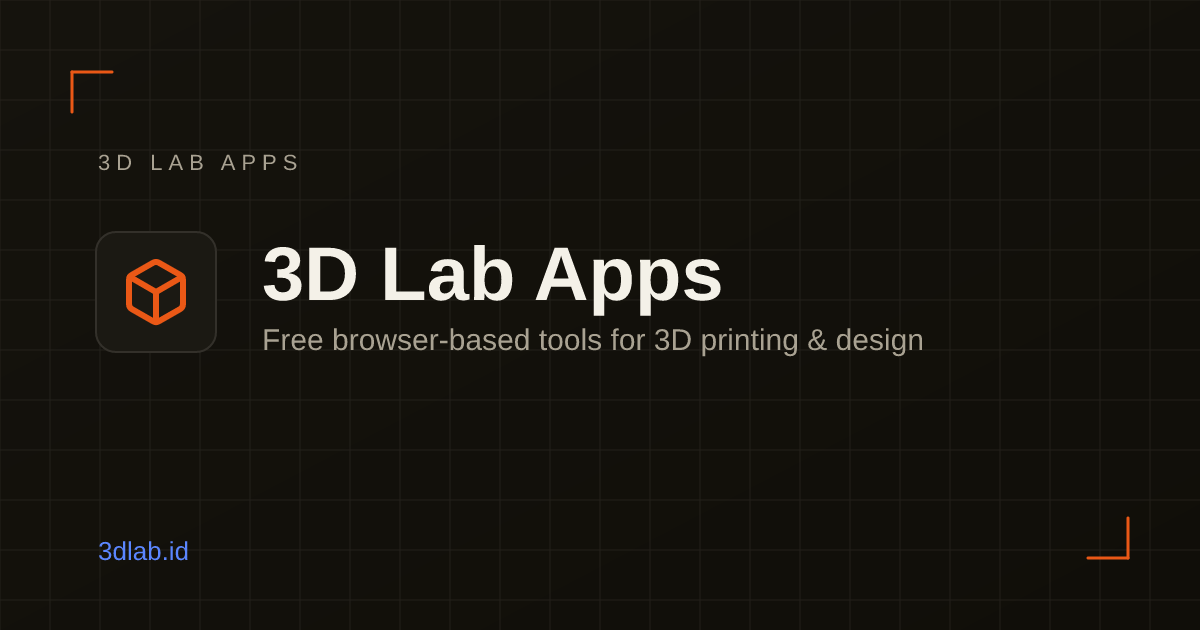 3D Lab Apps — Free Browser-Based 3D Printing & Design Tools